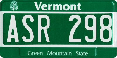 VT license plate ASR298
