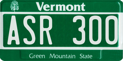 VT license plate ASR300