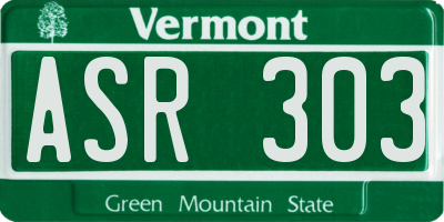 VT license plate ASR303