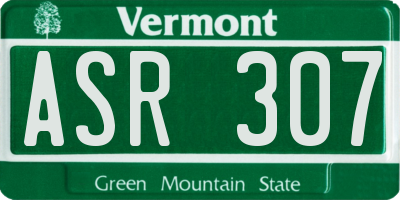 VT license plate ASR307