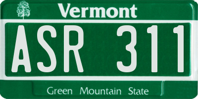 VT license plate ASR311
