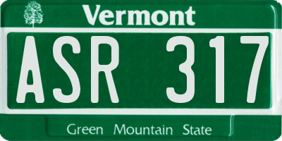 VT license plate ASR317