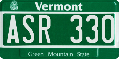 VT license plate ASR330