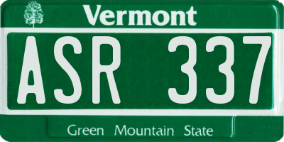 VT license plate ASR337
