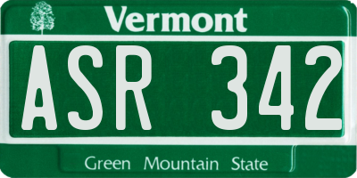 VT license plate ASR342