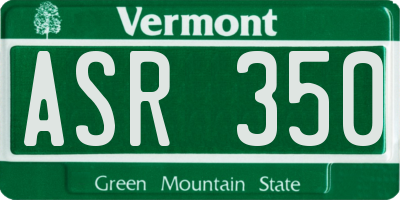VT license plate ASR350