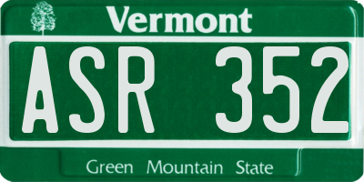 VT license plate ASR352