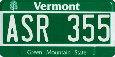 VT license plate ASR355