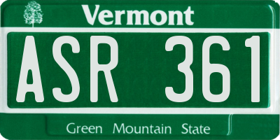 VT license plate ASR361