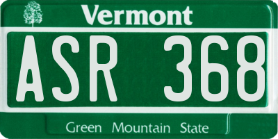 VT license plate ASR368