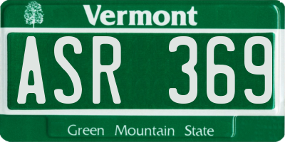 VT license plate ASR369