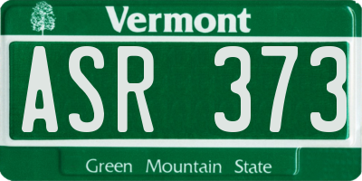 VT license plate ASR373