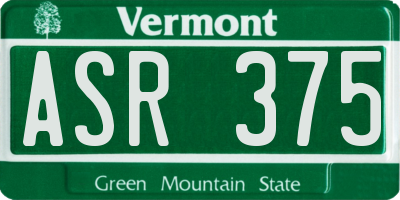 VT license plate ASR375