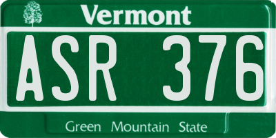 VT license plate ASR376