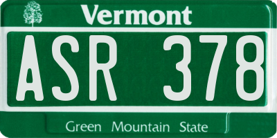 VT license plate ASR378