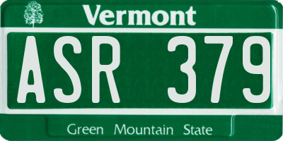 VT license plate ASR379
