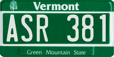 VT license plate ASR381