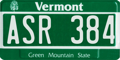 VT license plate ASR384