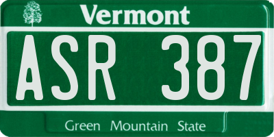 VT license plate ASR387