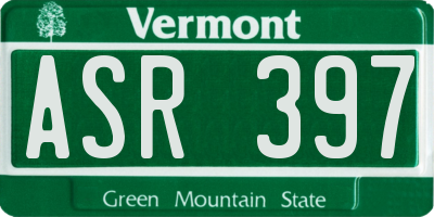 VT license plate ASR397