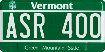 VT license plate ASR400