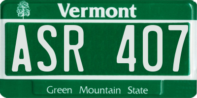 VT license plate ASR407