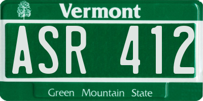VT license plate ASR412