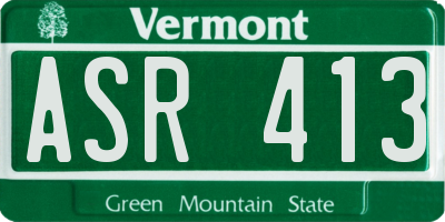 VT license plate ASR413