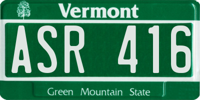 VT license plate ASR416