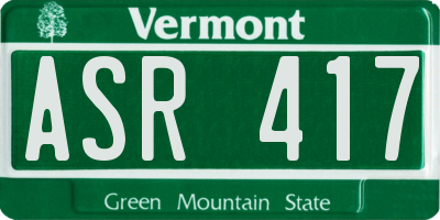 VT license plate ASR417