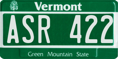 VT license plate ASR422