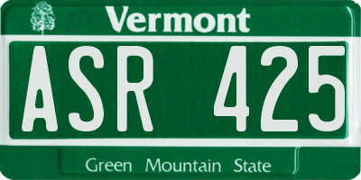 VT license plate ASR425