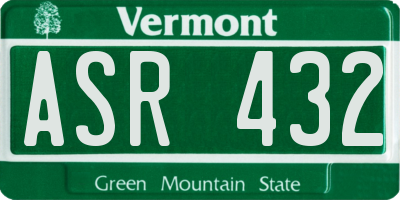 VT license plate ASR432