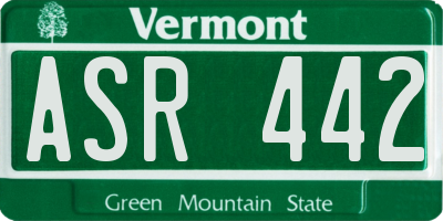 VT license plate ASR442