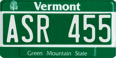VT license plate ASR455