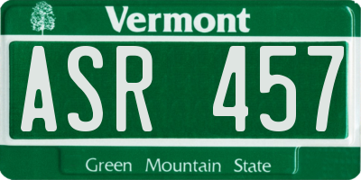 VT license plate ASR457