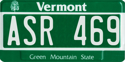 VT license plate ASR469