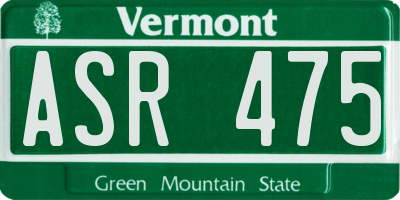 VT license plate ASR475