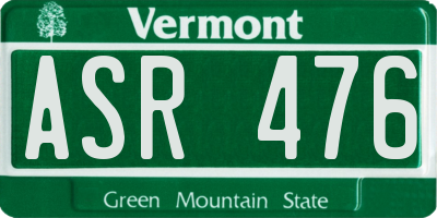 VT license plate ASR476