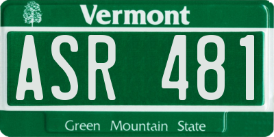 VT license plate ASR481