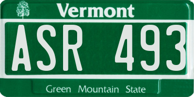 VT license plate ASR493