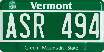 VT license plate ASR494