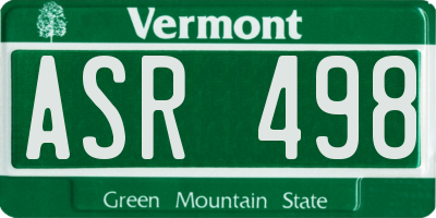 VT license plate ASR498