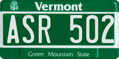 VT license plate ASR502