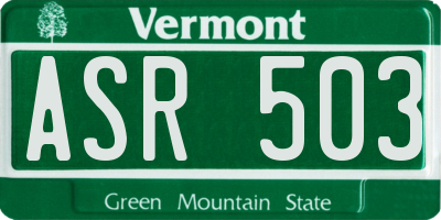 VT license plate ASR503