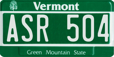 VT license plate ASR504