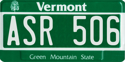 VT license plate ASR506