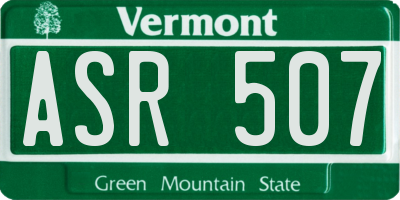 VT license plate ASR507