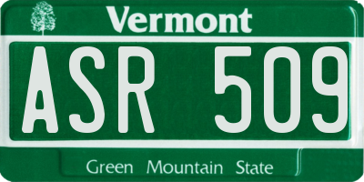 VT license plate ASR509