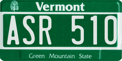 VT license plate ASR510